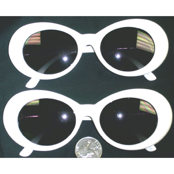 Classic Jackie Shape White Frame Sunglasses