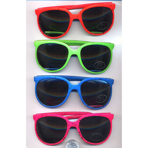 Neon Bright Colored Sunglasses w/Splatter Effect