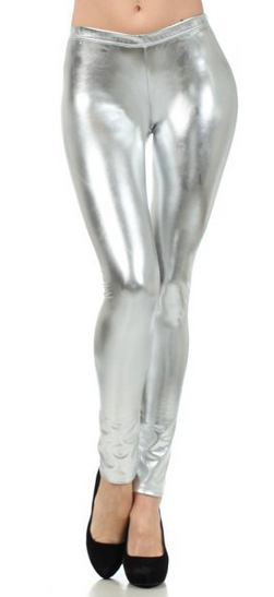 Metallic Leggings - Silver