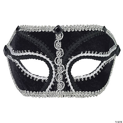 Venetian Mask Black with Silver Details